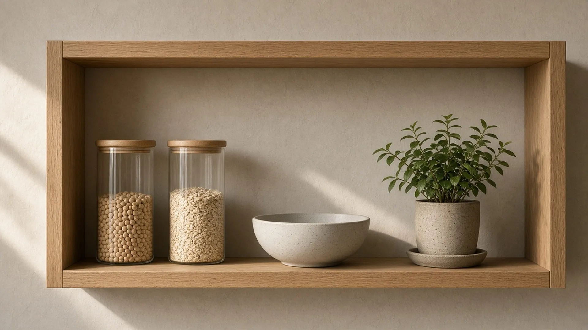 Plain kitchen shelf